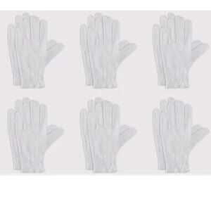 6 Pairs White Cotton Gloves for Dry Hands Eczema Moisturizing